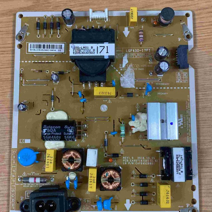 FUENTE ALIMENTACIÓN LG 43LV761H-ZA EAX67147201(1.4) EAY64529801