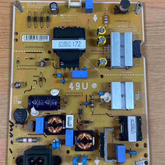 FUENTE ALIMENTACIÓN LG 49UJ635V EAX67189201(1.6) EAY64511101