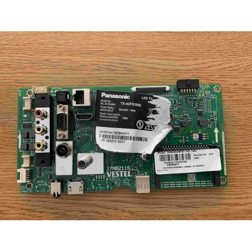 MAINBOARD PANASONIC TX-43FS350E 17MB211S PANEL VES430UNYB-2D-N01